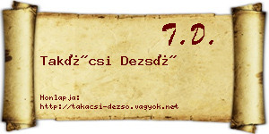 Takácsi Dezső névjegykártya